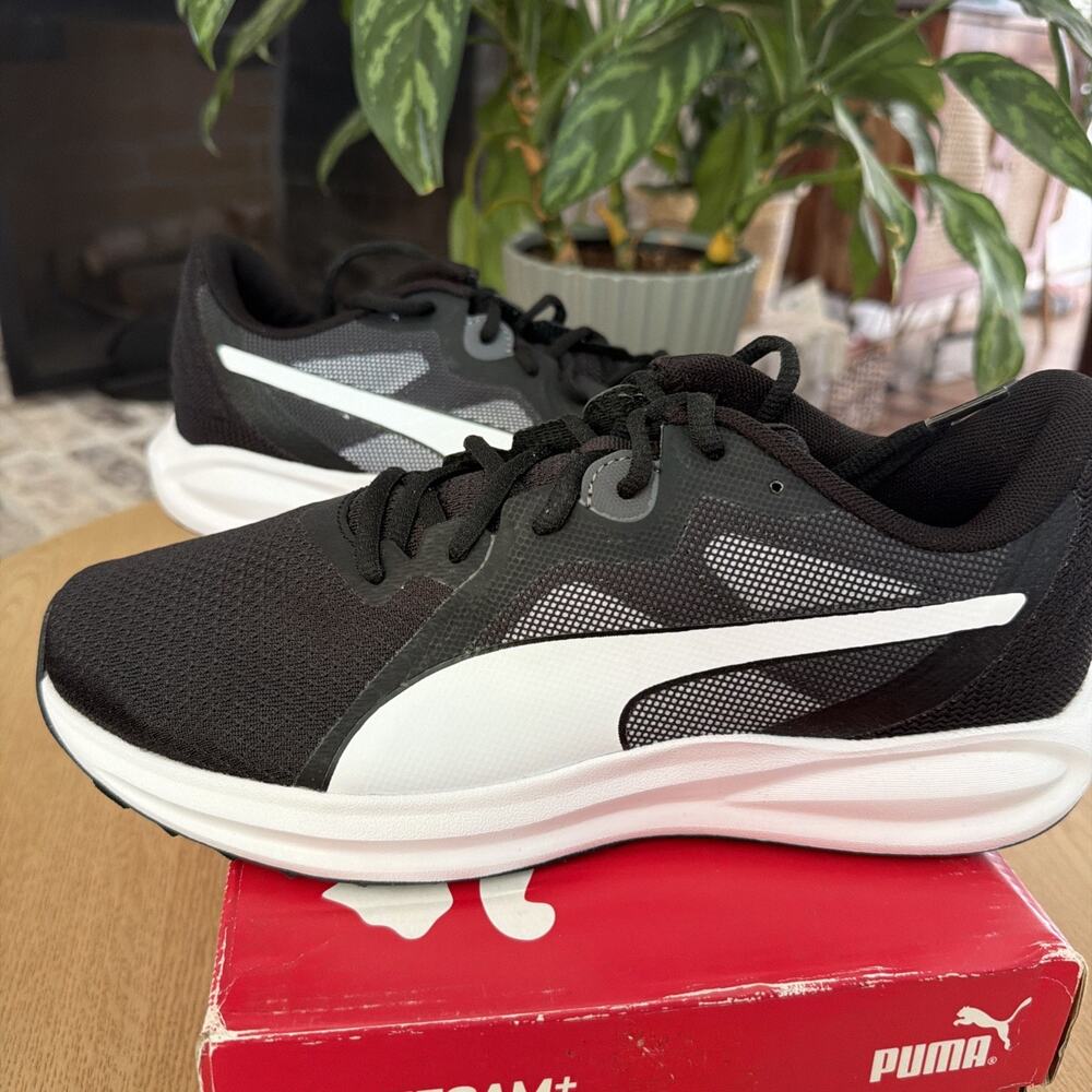 Puma Twitch Runner Mens 8 Wide Black Asphalt Running Shoes 376925-01